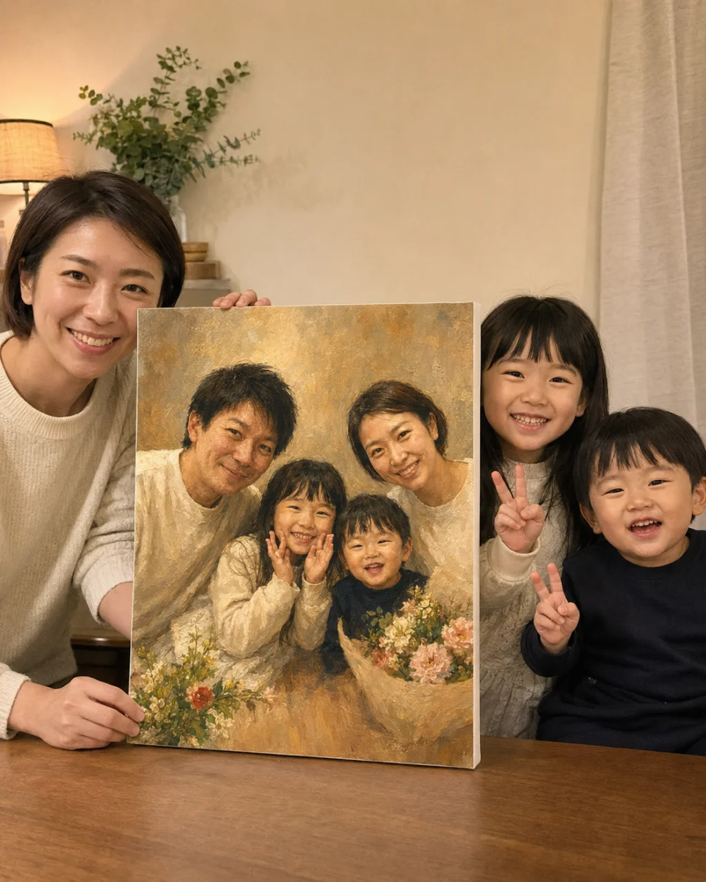 ご家族の肖像 - やわらか絵画の作品を飾った実例
