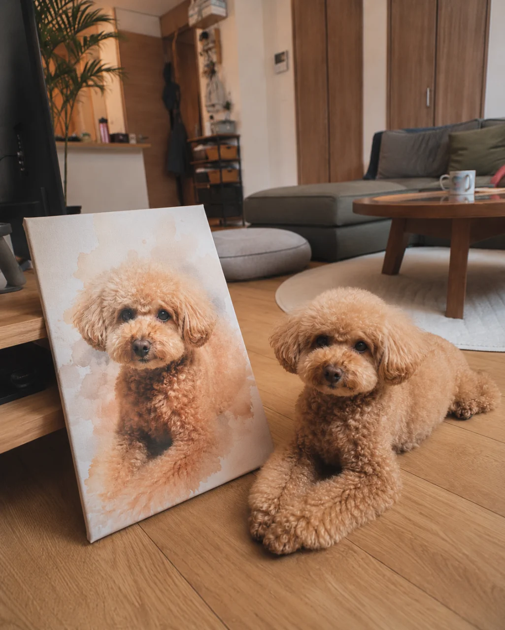 ペットの肖像 - 水彩画の作品を飾った実例