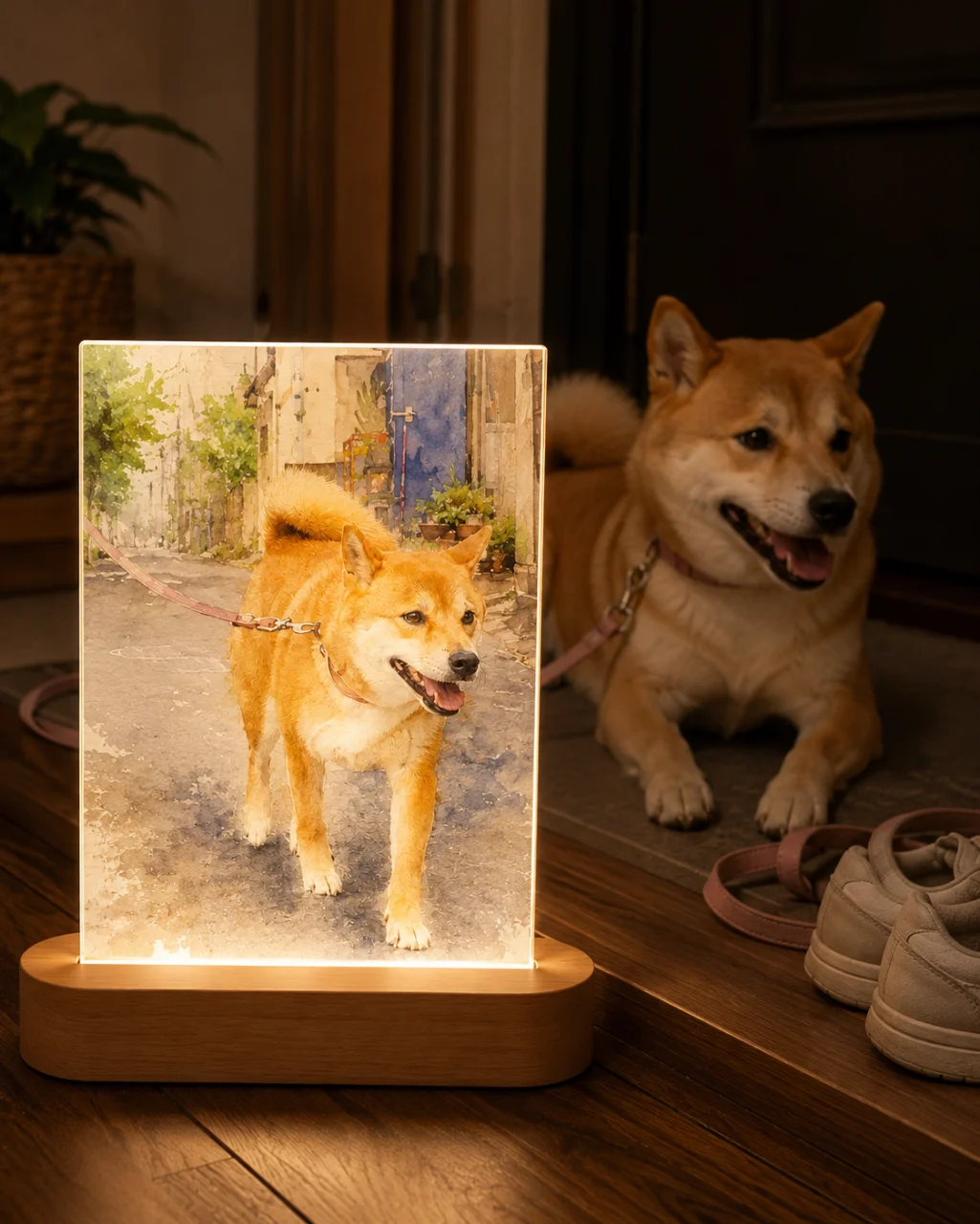 ペットの肖像 - 水彩画の作品を飾った実例