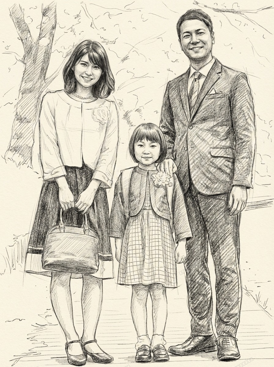 入学記念の肖像 - スケッチ