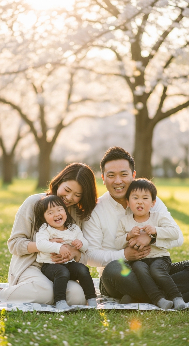 公園の家族の肖像 - 元の写真