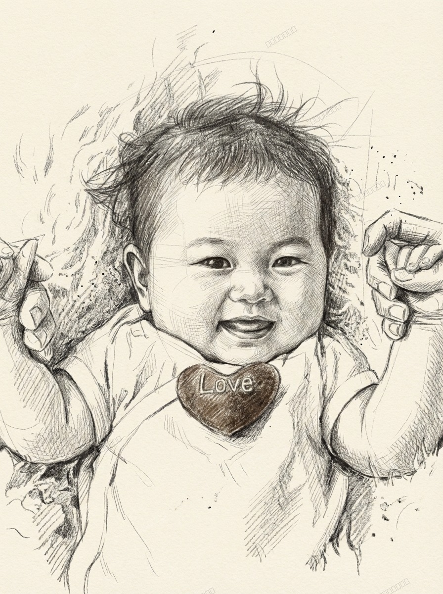 すべり台の男の子 - スケッチ