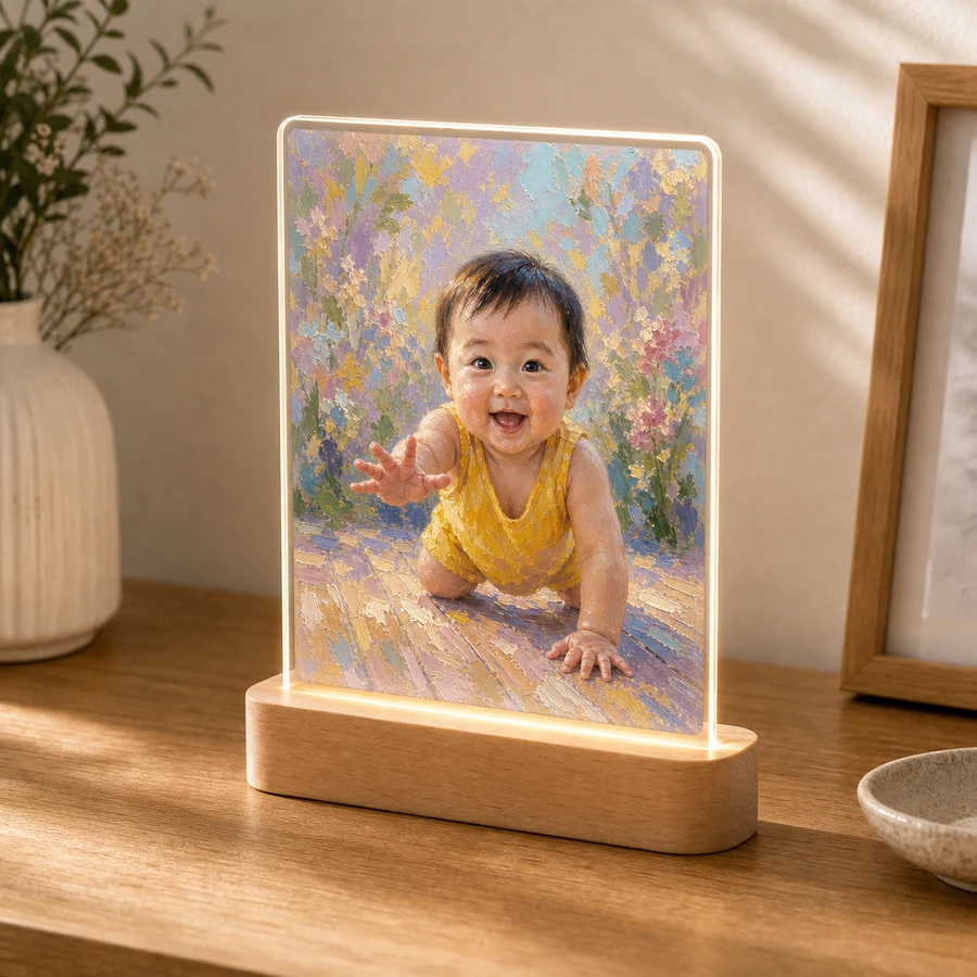 LEDアクリルスタンドの実物イメージ（やわらか絵画）